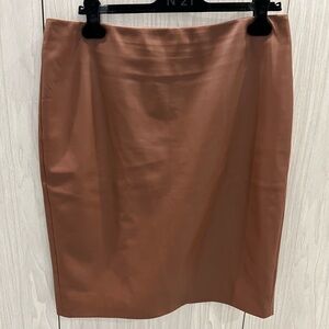Theory faux leather pencil skirt in luggage